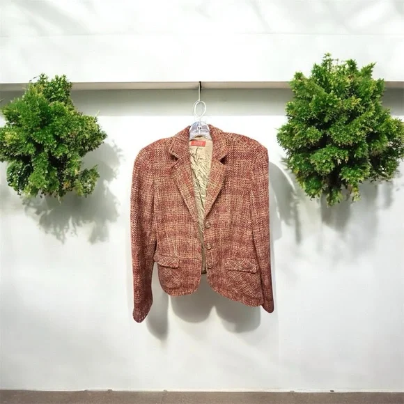 Multicolor Tweed Fabric with Button - Picture 7 of 10